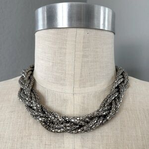 Robert Rose Chain Necklace Silver Tone w/ Earrings!!